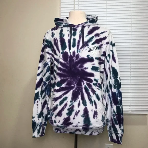 Element Seal BP TD Hoodie Men’s Sz L Multicolor Tie Dye Kangaroo Pocket Pullover - Picture 15 of 16